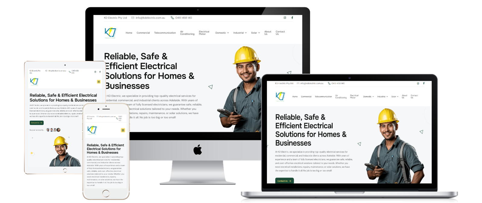 Electrical services company website in Adelaide Australia.