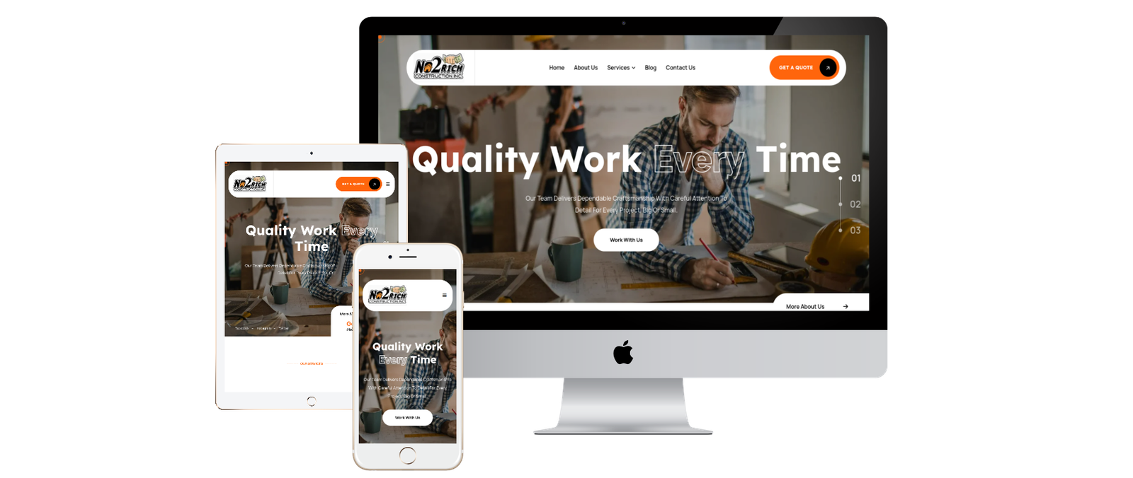 Canadian construction company website for residential and commercial projects.
