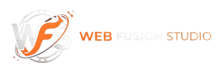 web fusion studio white logo